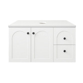 Sinclair Bathware Stevie 900mm Wall Hung Single Vanity with Stone Countertop