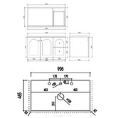 Sinclair Bathware Stevie 900mm Wall Hung Single Vanity with Stone Countertop