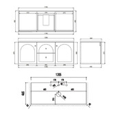 Sinclair Bathware Stevie 1200mm Wall Hung Single Vanity with Stone Countertop