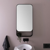 ADP Enzo 500mm Matte Black Bathroom Mirrored Cabinet