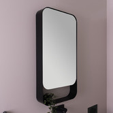ADP Enzo 500mm Matte Black Bathroom Mirrored Cabinet