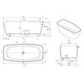 ADP Slumber 1565mm Cast Marble Rectangle Freestanding Bath