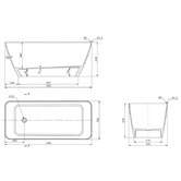 ADP Utopia 1590mm Cast Marble Rectangle Freestanding Bath