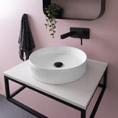 ADP Round Fluted Above Counter Ceramic Basin