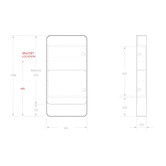 ADP Enzo 500mm Matte Black Bathroom Mirrored Cabinet