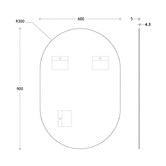 ADP Pill Shaped Glass Wall Mirror