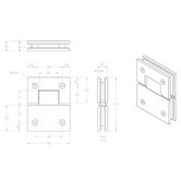 ADP Glass To Glass Brass Shower Hinge