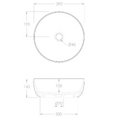 ADP Glam 390mm Round Ceramic Above Counter Basin