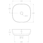 ADP Glam 400mm Square Ceramic Above Counter Basin