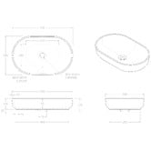 ADP Marilyn 550mm Oval Ceramic Above Counter Basin