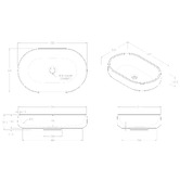 ADP Norma 550mm Matte Oval Concrete Above Counter Basin
