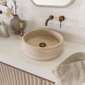 ADP Arlo 400mm Round Travertine Above Counter Basin