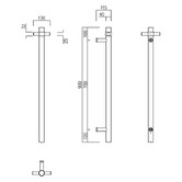 ADP Bloom 900mm Heated Vertical Towel Bar