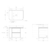 ADP Thirroul 750mm Wall Hung Single Vanity with Solid Surface Countertop