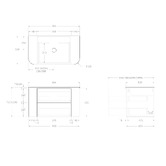 ADP Thirroul 900mm Wall Hung Single Vanity with Solid Surface Countertop