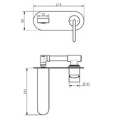 ADP Bronx 200mm Bath/Basin Wall Mixer Set Trim Kit