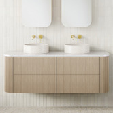 ADP Thirroul 1500mm Wall Hung Double Vanity with Solid Surface Countertop