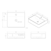 ADP Jack 500mm Rectangular Ceramic Above Counter Basin