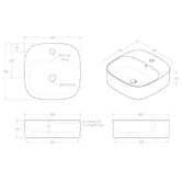 ADP Jill 420mm Square Ceramic Above Counter Basin