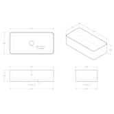 ADP Lisa 470mm Rectangular Ceramic Above Counter Basin
