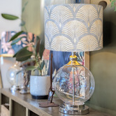 Roseby Lifestyle Products Gold &amp; Grey Fountain Cotton Lamp Shade