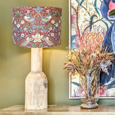 Roseby Lifestyle Products Strawberry Thief-William Morris Rust Cotton Lamp Shade