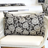 Roseby Lifestyle Products Trenton Waratah Cotton Canvas Lumbar Cushion