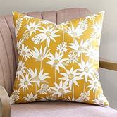 Roseby Lifestyle Products Napa Mustard Flannel Cotton Canvas Cushion