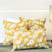 Roseby Lifestyle Products 3 Piece Napa Mustard Flannel Cotton Canvas Cushion Set