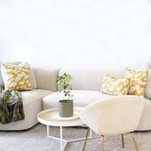 Roseby Lifestyle Products 3 Piece Napa Mustard Flannel Cotton Canvas Cushion Set
