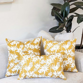 Roseby Lifestyle Products 3 Piece Napa Mustard Flannel Cotton Canvas Cushion Set
