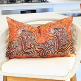 Roseby Lifestyle Products Aspen Warlu Mina Mina Cotton Canvas Lumbar Cushion