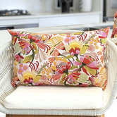 Roseby Lifestyle Products Brittany Wild Protea Cotton Canvas Lumbar Cushion