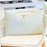 Roseby Lifestyle Products Ludlow Tiles Cocoon Cotton Canvas Lumbar Cushion