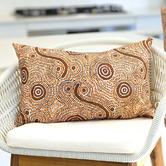 Roseby Lifestyle Products Dover Goanna Dreaming Cotton Canvas Lumbar Cushion