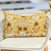 Roseby Lifestyle Products Mustard Fallon Wattle Cotton Canvas Lumbar Cushion