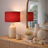 Roseby Lifestyle Products Liberty Red Linen Lamp Shade