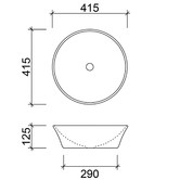 Timberline Jupiter 415mm Round Ceramic Above Counter Basin