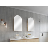 Timberline Church 400mm Arch Mirrored Shaving Cabinet with Melamine Shelves
