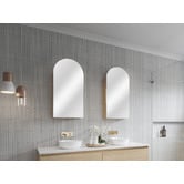 Timberline Church 400mm Arch Mirrored Shaving Cabinet with Glass Shelves