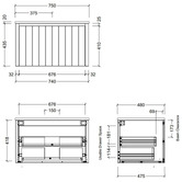 Timberline Saba 750mm Wall Hung Single Vanity Unit