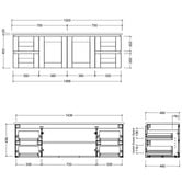 Timberline Victoria 1500mm White Wall Hung Double Vanity Unit