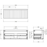 Timberline Saba 1200mm Wall Hung Single Vanity Unit