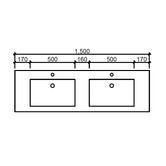 Timberline Grand Countertop with Double Integrated Basin