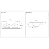 Timberline Stadium Slim Countertop with Double Integrated Basin