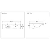 Timberline Stadium Slim Countertop with Double Integrated Basin