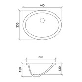Timberline Amara 445mm Gloss White Undermount Basin