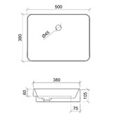 Timberline Fergus 500mm Gloss White Semi-recessed Basin