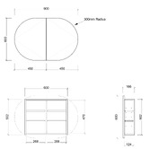 Timberline Ballad 900mm Oval Mirrored Shaving Cabinet