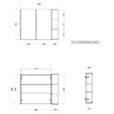 Timberline New York 900mm Rectangular Mirrored Shaving Cabinet